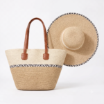 Straw Beach Bag and Hat Set