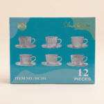 Glass Tea 6 Cup & 6 Saucer Set (12 Pieces)