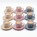 Modern Matte Ceramic Espresso Cup and Saucer Set*12 - Image 2