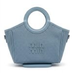 Miu Miu Mesh and Leather Top Handle Tote Bag - Image 2