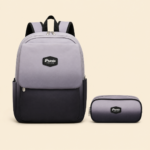 Pronto 18-Inch School Backpack and Pencil Case Set – Lavender and Black