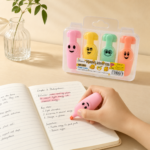 Smiley Face Highlighter Set – 4 Colors - Image 2