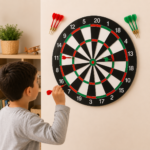 Classic Double-Sided Dart Board Game Set with 6 Darts '17 INCH' - Image 3