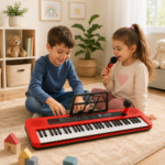 Electronic Keyboard Piano with Microphone & Music Stand - Image 4