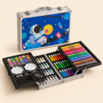 145-Piece Deluxe Kids Art Set with Portable Aluminum Carrying Case