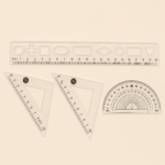 4-Piece 20cm Transparent Ruler Set