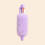 6-in-1 Multicolor Fluffy Retractable Ballpoint Pen - Image 3