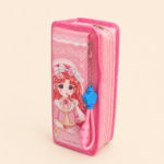 Cute Baby Cartoon Girl Zipper Pencil Case with Charm - Image 2