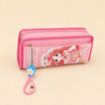 Cute Baby Cartoon Girl Zipper Pencil Case with Charm
