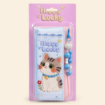 Cat Double-Zipper Pencil Case with Beaded Charm - Image 2