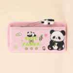 Panda Kawaii Double-Zip Pencil Case with Charm - Image 2