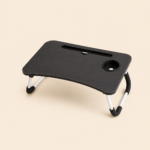 Foldable Laptop Table with Cup Holder and Tablet Slot – Black -48*29 cm