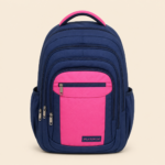 Platinum 18.5-Inch Three-Piece School Backpack Set – Navy Blue and Pink - Image 2