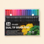36 Colors Dual Tip Brush Pens Set