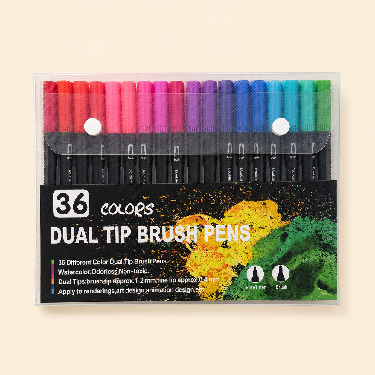 ChatGPT Image Aug 26, 2026, 02_22_20 PM 36 Colors Dual Tip Brush Pens Set - Image 1