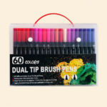 60 Colors Dual Tip Brush Pens Set