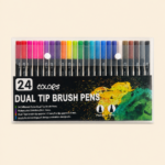 24 Colors Dual Tip Brush Pens Set