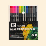 12 Colors Dual Tip Brush Pens Set