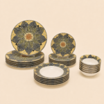 Turkish Floral Glass Dinnerware Set – 24 Pieces