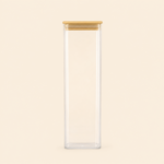 Glass Storage Jar with Bamboo Lid 20*6.50 cm
