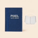 Pixel Blue Spiral Lined Notebook – 150 Sheets