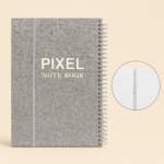 Pixel Gray Spiral Lined Notebook – 150 Sheets