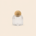 Ribbed Glass Storage Jar with Cork Ball Lid – 500 ml