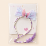 Princess Braided Hairband with Iridescent Ribbon Bow - Image 5