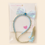 Princess Braided Hairband with Iridescent Ribbon Bow - Image 3
