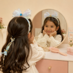 Princess Braided Hairband with Iridescent Ribbon Bow - Image 2