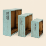 Set of 3 Nesting Wooden Storage Crates - Image 2
