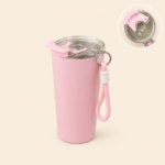 Portable Tumbler Cup with Flip-Top Lid and Wrist Strap 500 ml - Image 2