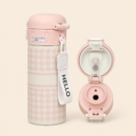 Houndstooth & Plaid Pattern Insulated Water Bottle 520 ml