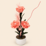 Artificial Flower Arrangement with Pampas Grass in Pot - Image 7