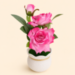 Artificial Potted Rose Flower Arrangement - Image 3