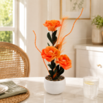 Artificial Flower Arrangement with Pampas Grass in Pot - Image 2