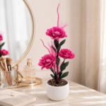 Artificial Flower Arrangement with Pampas Grass in Pot - Image 6