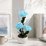 Artificial Flower Arrangement with Pampas Grass in Pot - Image 4