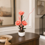 Artificial Flower Arrangement with Pampas Grass in Pot - Image 8