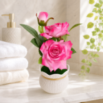 Artificial Potted Rose Flower Arrangement - Image 4