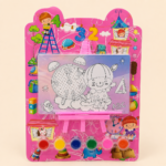 Kids Mini Tabletop Easel Painting & Coloring Set with Paints