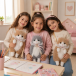 Cute Fluffy White Cat Plush Backpack Crossbody Bag - Image 3