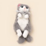 Cute Fluffy White Cat Plush Backpack Crossbody Bag - Image 2