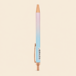 Pastel Gradient Retractable Ballpoint Pen with Rose Gold Accents - Image 4