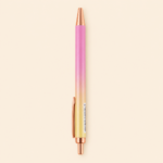 Pastel Gradient Retractable Ballpoint Pen with Rose Gold Accents