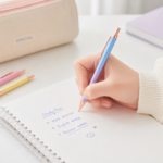 Pastel Gradient Retractable Ballpoint Pen with Rose Gold Accents - Image 5