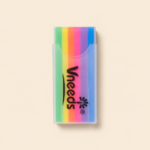 Vneeds Tricolor Soft Rubber Eraser with Plastic Protective Sleeve