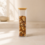 Glass Storage Jar with Bamboo Lid 20*6.50 cm - Image 2