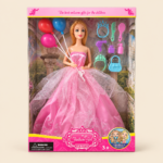 Fashion Girl Doll in Pink Gown with Balloons and Accessories- 12"