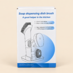 AZ Soap Dispensing Dish Brush Set with 4 Replaceable Heads